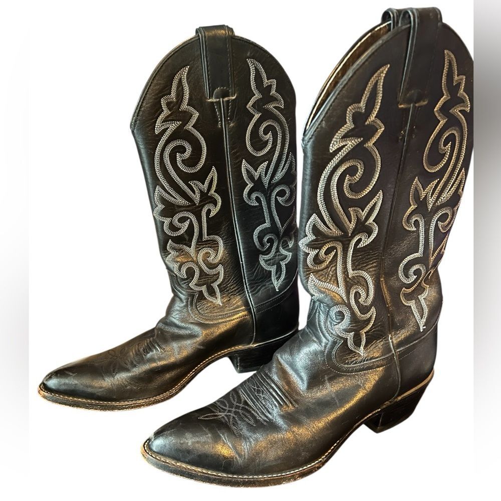 Justin Men’s Classic Western Boot #1408 in Black London Calf SZ 9.5
